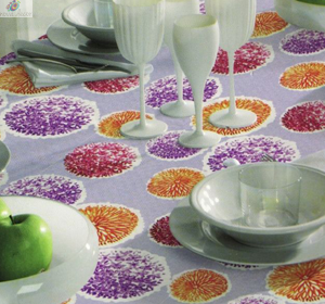Tablecloth with peony flowers
