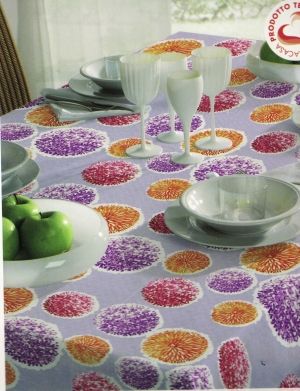 Tablecloth with peony flowers