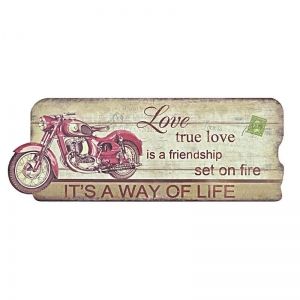 Wooden wall decor `Red Moto`