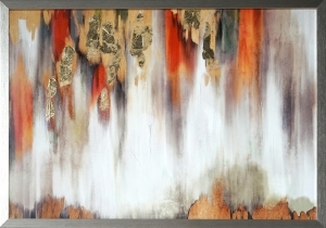 Oil painting Waterfall with frame