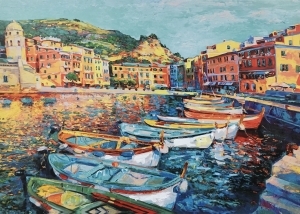 Картина с маслени бои Рибарски лодки