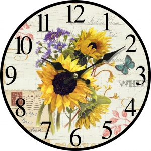 Wall clock Sunflowers 