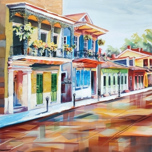 Oil painting Abstract street