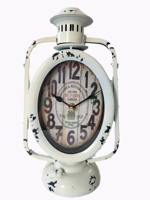 Metal white clock Retro