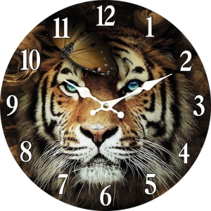 Стенен часовник Тигър с безшумен часовников механизъм