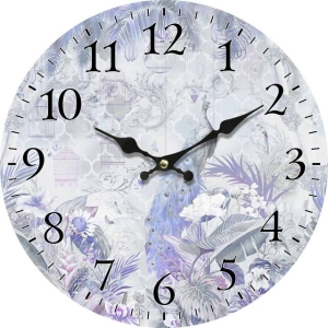 Стенен часовник Лилава градина с безшумен часовников механизъм