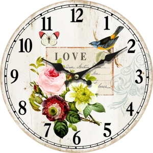 Стенен часовник Усет за пролет с безшумен часовников механизъм