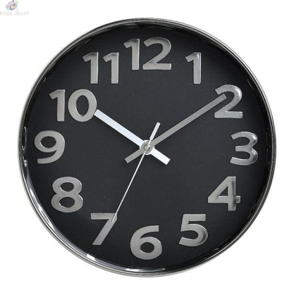 Wall clock Black and Silver