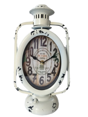 Metal white clock Retro