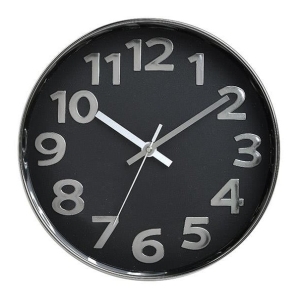 Wall clock Black and Silver