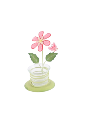 Tea light holder Pink flower