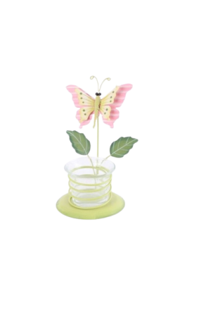 Tea light holder Pink butterfly